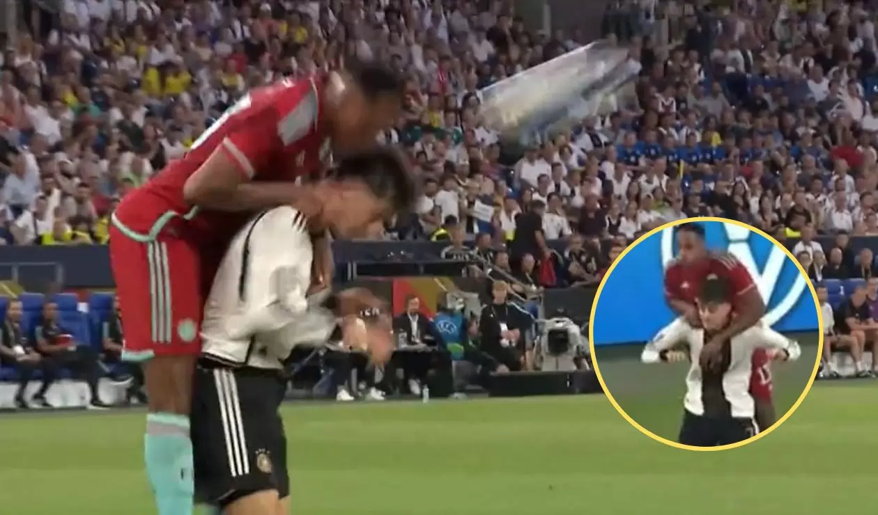 Yerry Mina y 'el caballito' sobre Kai Havertz en Colombia vs Alemania