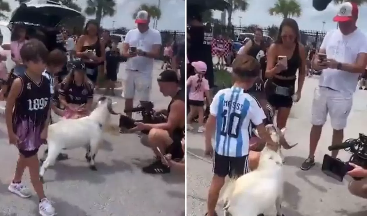 Una cabra apareció en la presentación de Messi en el Inter de Miami