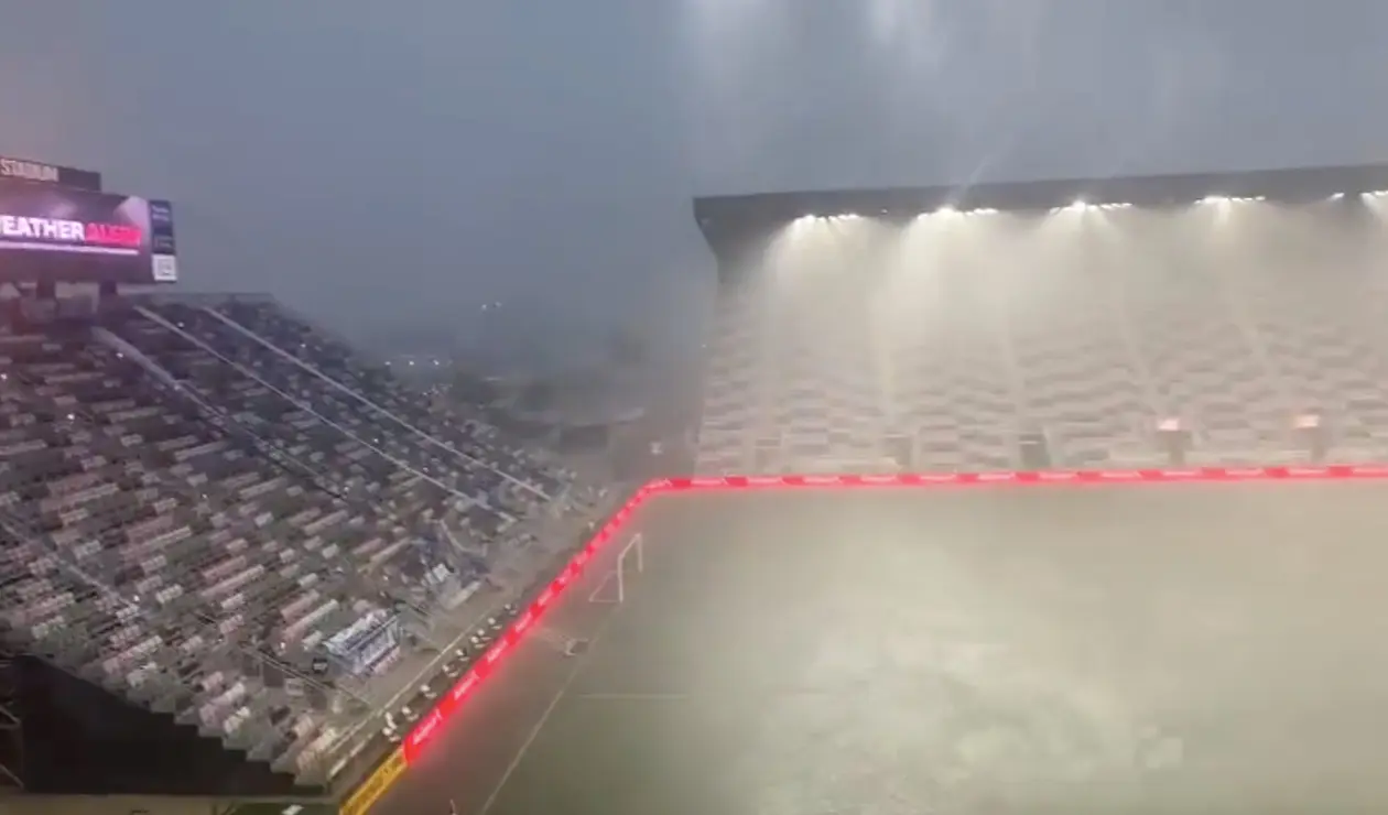 Fuerte lluvia antes de Nacional vs Millonarios en Florida