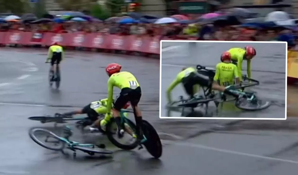 Video caída del Arkea en la etapa 1 de la Vuelta a España 2023
