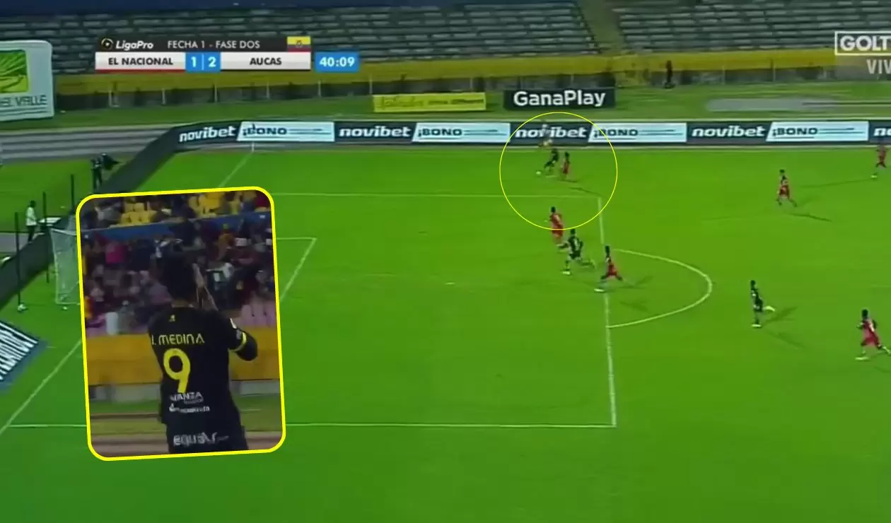 El Nacional vs Aucas: video gol de Jeison Medina