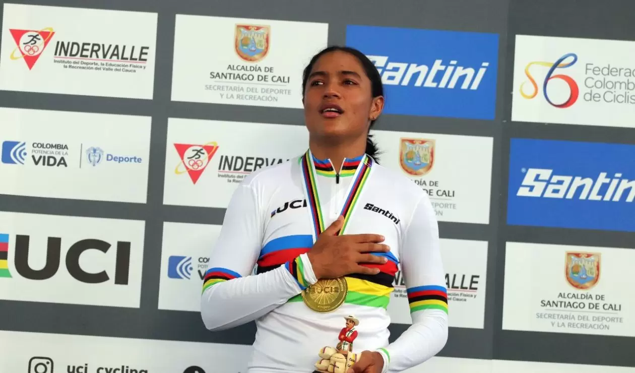 Stefany Cuadrado, ciclista colombiana, en el Mundial Junior