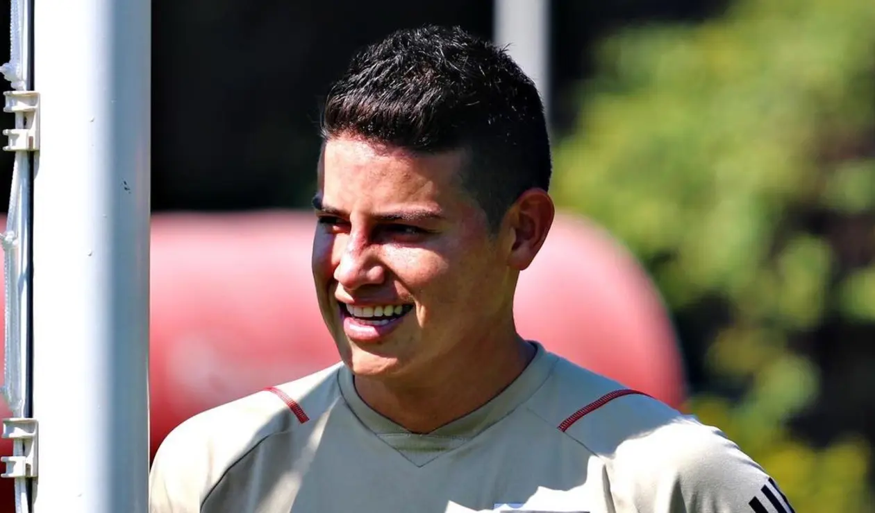James Rodríguez en un entrenamiento del Sao Paulo