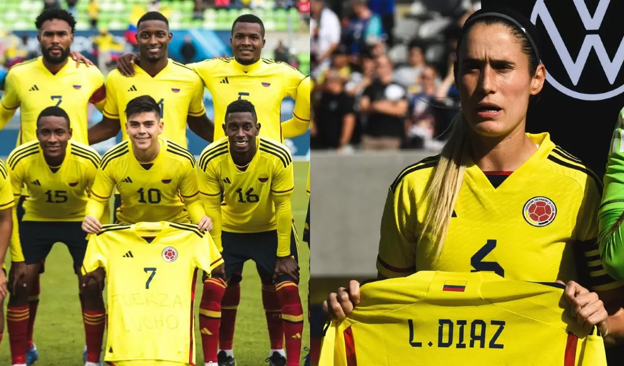 Selección Colombia - homenaje a Luis Díaz