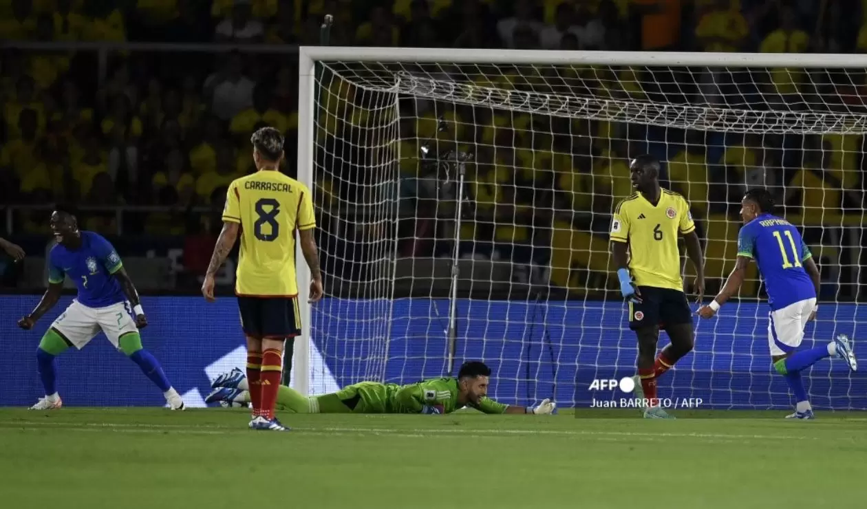 Colombia vs. Brasil goles y resumen del primer tiempo por la fecha 5