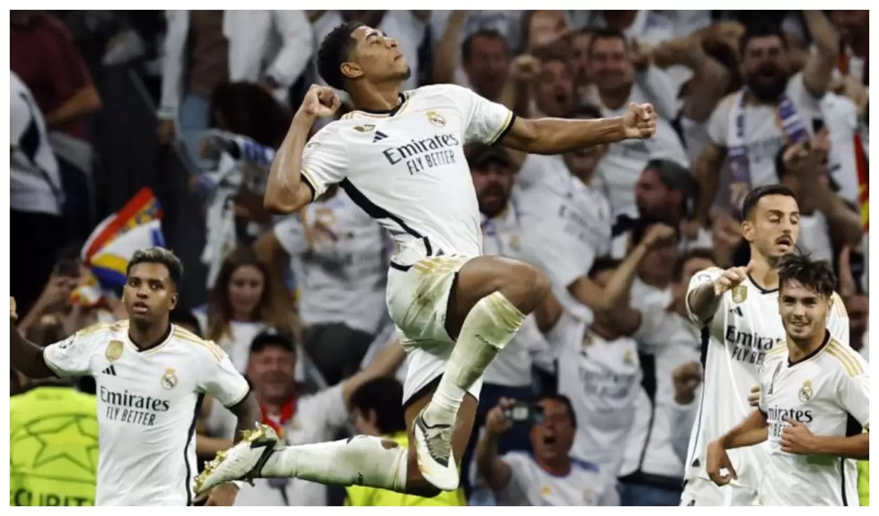 Jude Bellingham celebra un gol en LaLiga con el Real Madrid