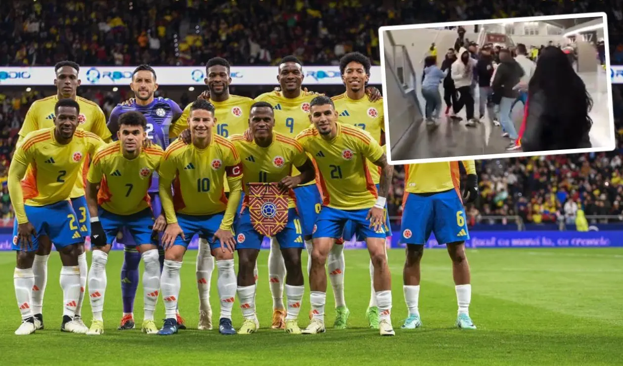 Pelea entre hinchas - Colombia vs Rumania