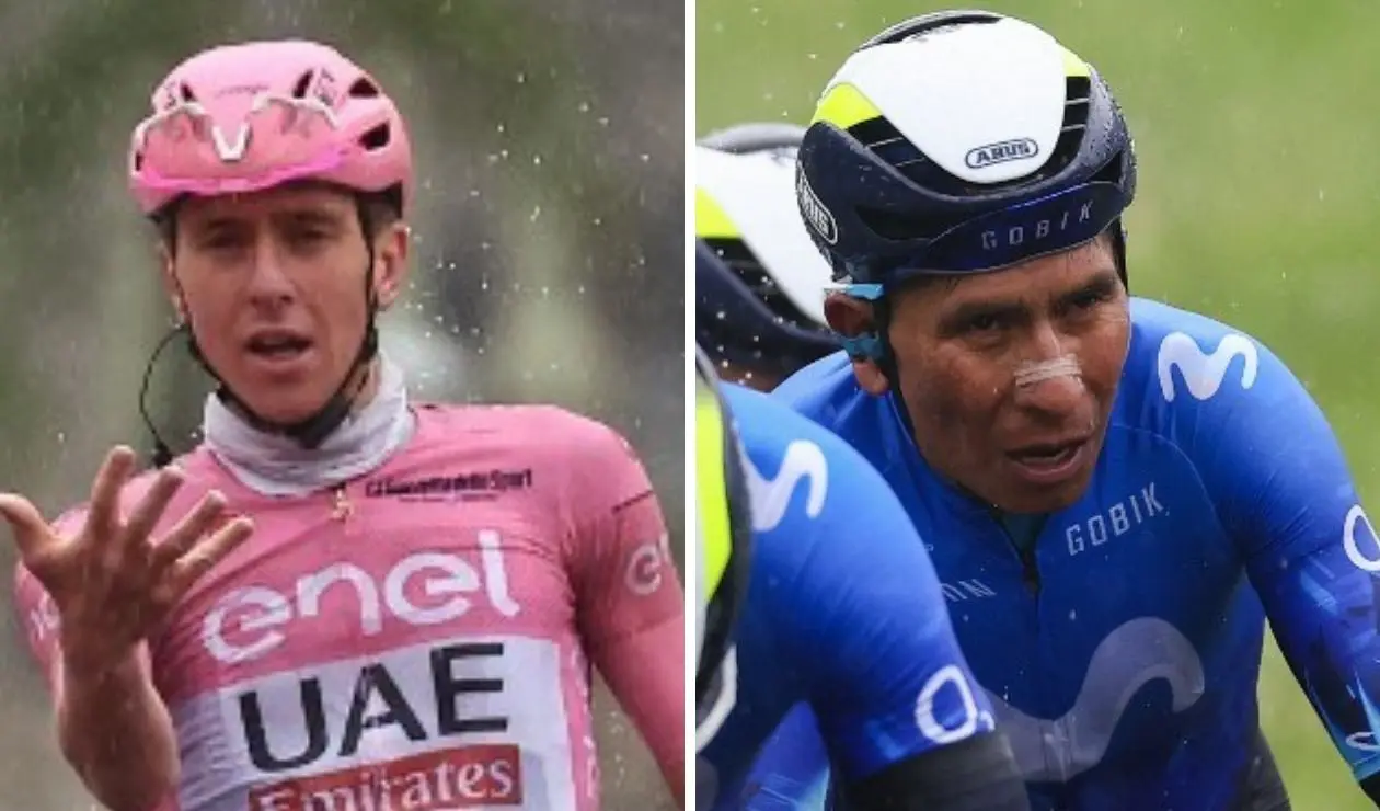 Nairo Quintana y Tadej Pogacar en el Giro de Italia 2024