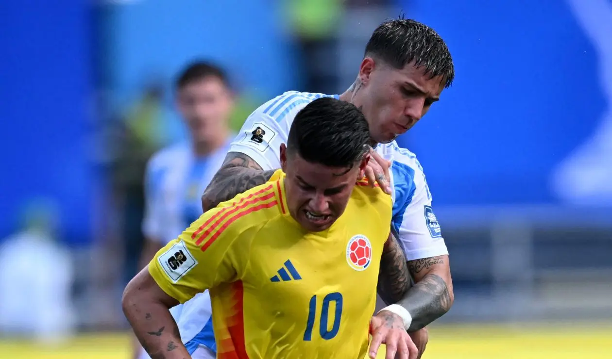 Enzo Fernández con la selección de Argentina y James Rodríguez