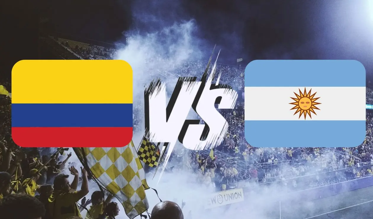 Banderas Colombia vs Argentina