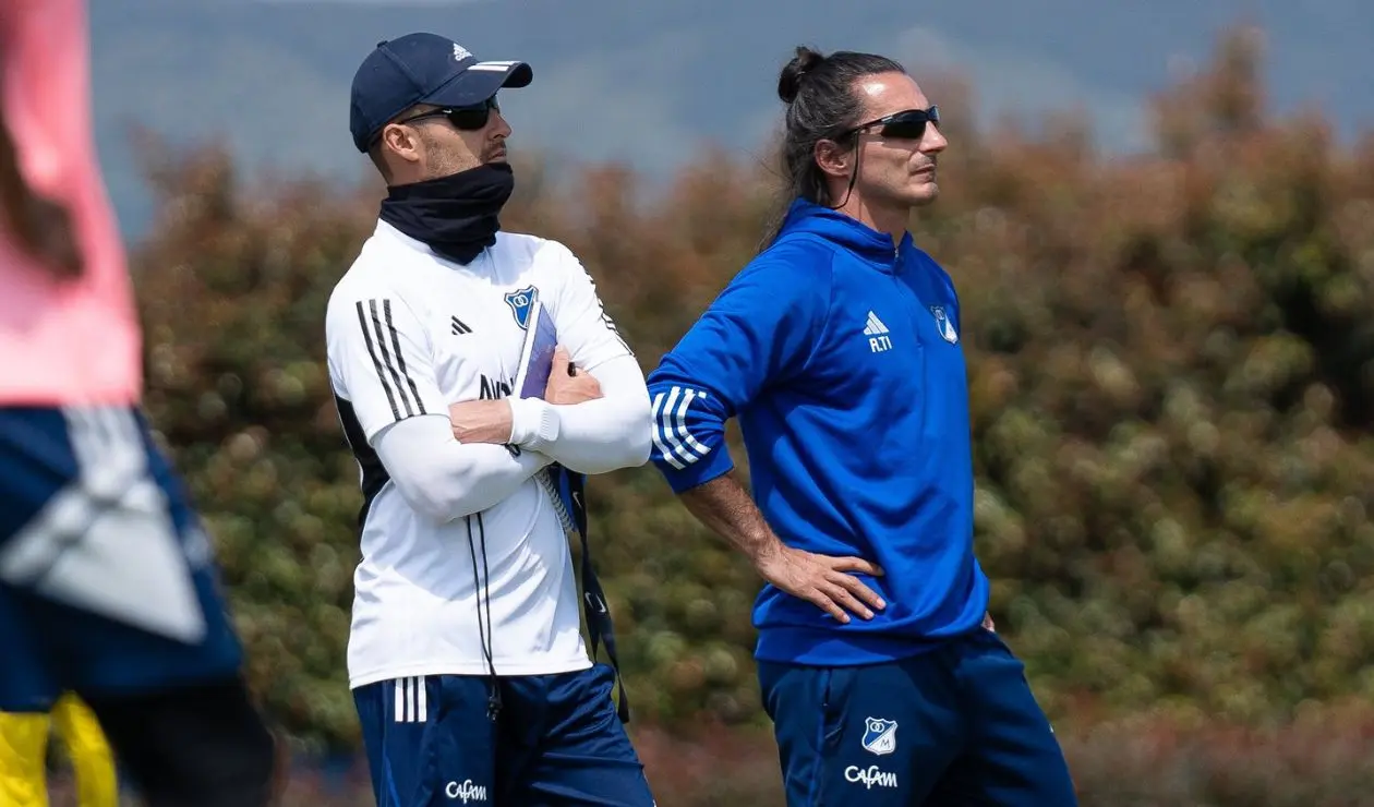 David González en entrenamiento de Millonarios