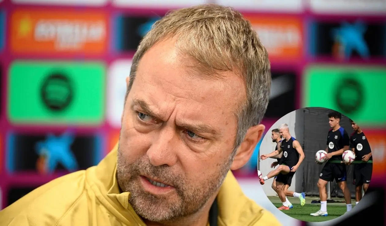 Hansi Flick se sinceró con respecto a la situación que vive Dani Olmo y Pau Víctor en Barcelona