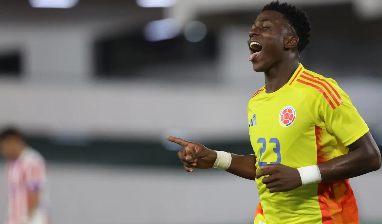 Neiser Villarreal con la Selección Colombia en el Sudamericano Sub-20