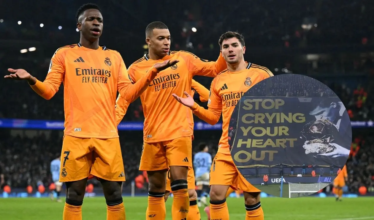 Vinícius Jr habló sobre la pancarta del Manchester City en el duelo de Champions League