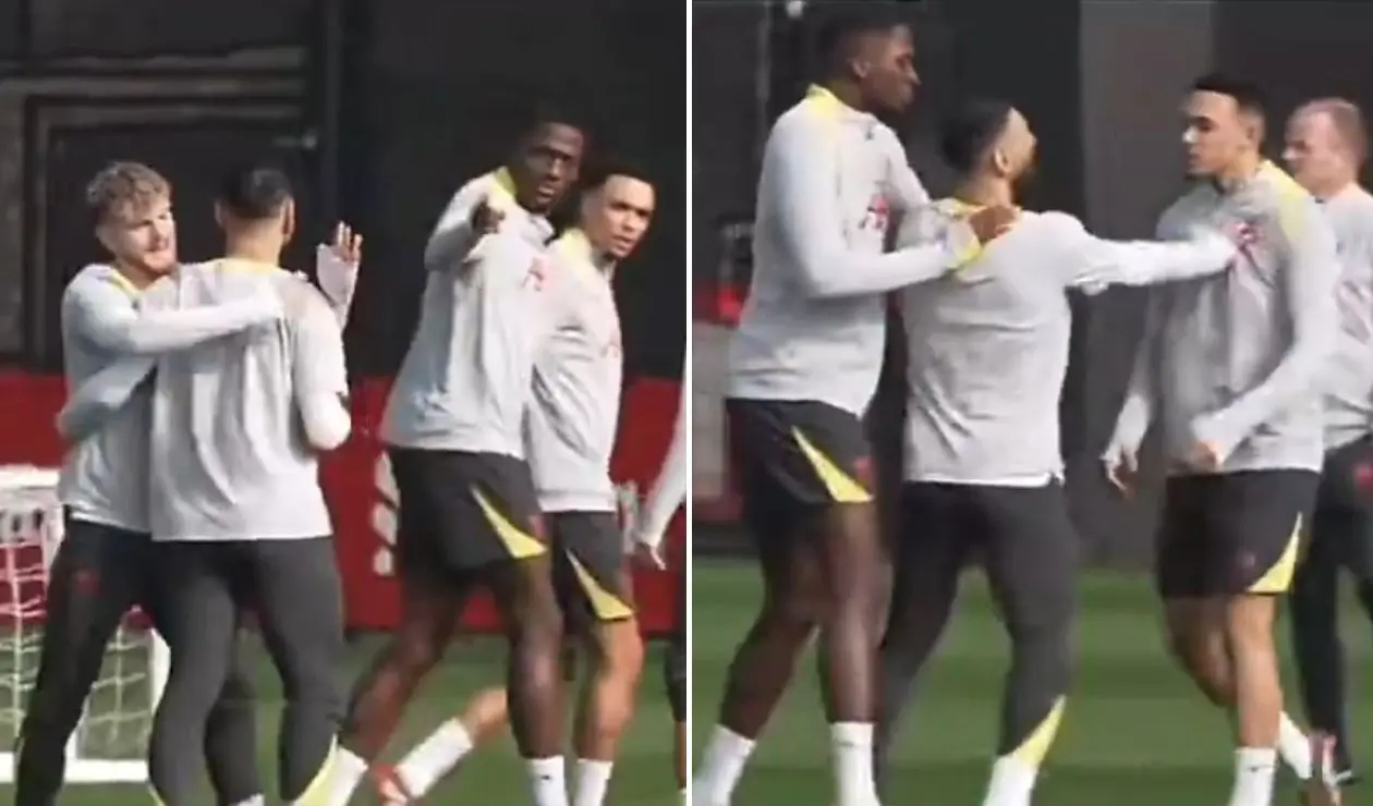 VIDEO pelea de Salah y Alexander Arnold en entrenamiento de Liverpool
