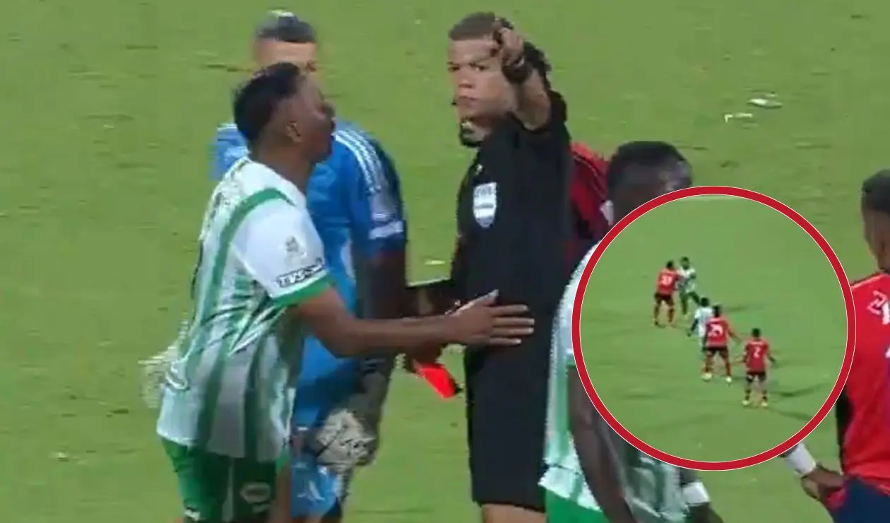Alfredo Morelos expulsado en el clásico entre Nacional y Medellín
