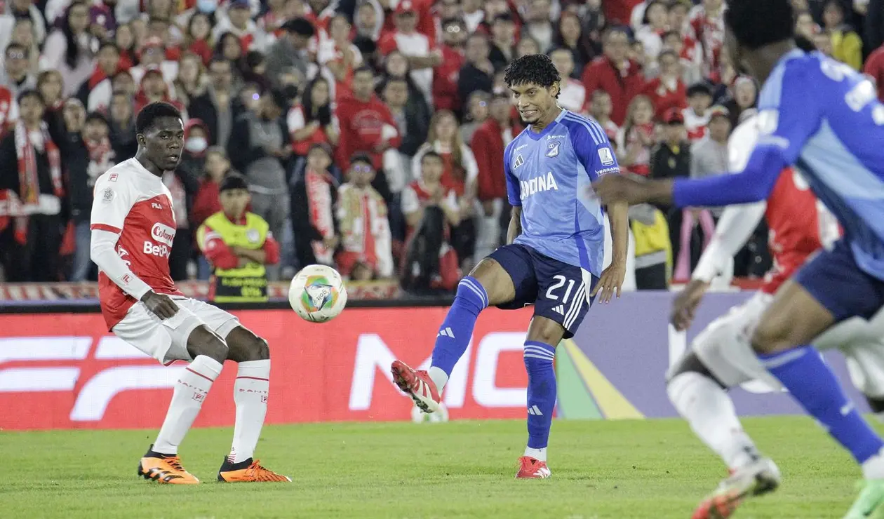 Juan Carlos Pereira, futbolista de Millonarios Vs Santa Fe