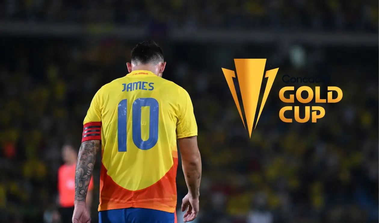 James Rodríguez y logo Copa Oro