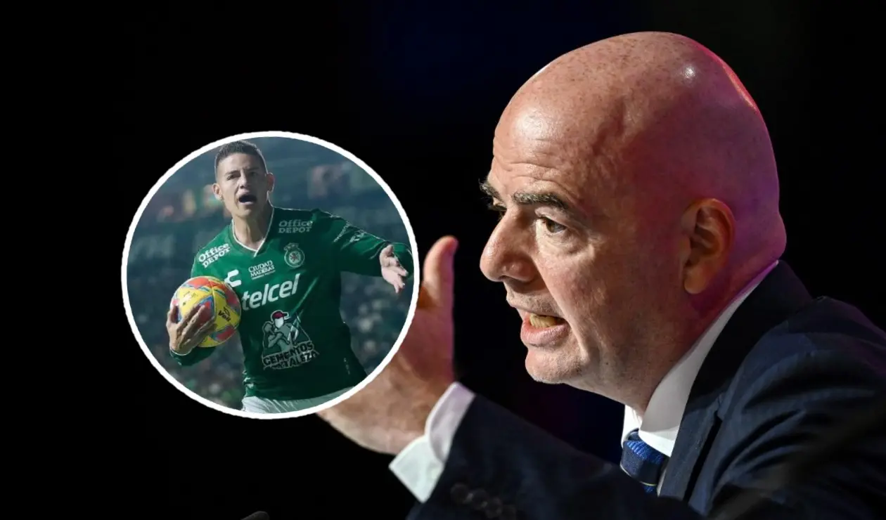 James Rodríguez y Gianni Infantino