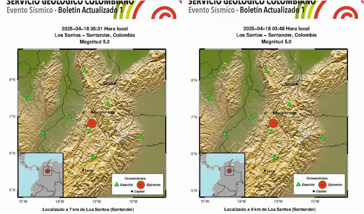 Temblores en Colombia HOY 18 de abril