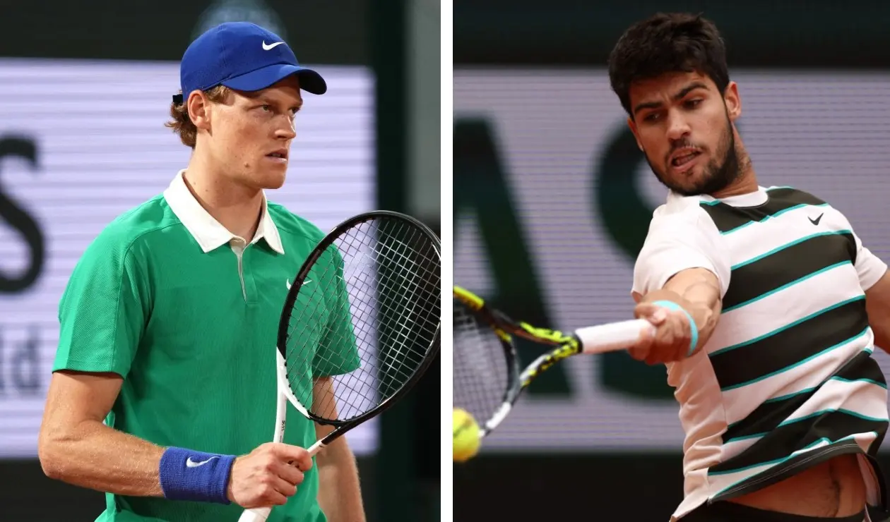 Jannik Sinner y Carlos Alcaraz, tenistas