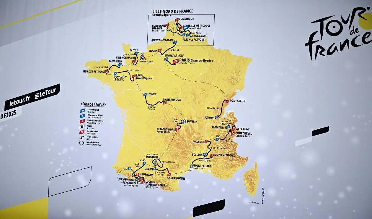 El Tour de Francia 2025 sorprendió con cambios en su recorrido