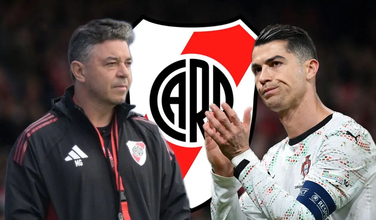 Cristiano Ronaldo y Marcelo Gallado con River Plate