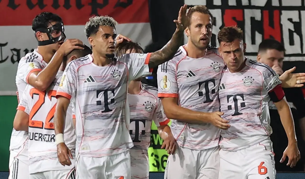 Luis Díaz en la Copa de Alemania con el Bayern Múnich