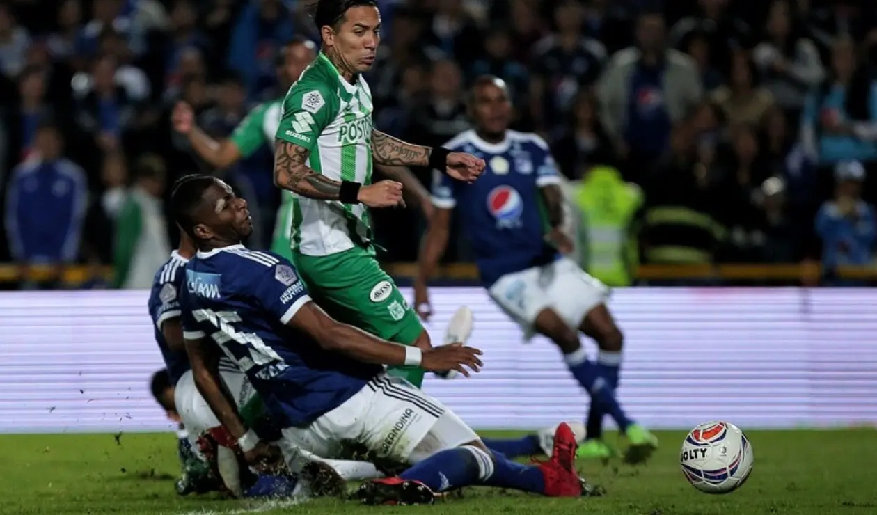Dayro Moreno con Atlético Nacional vs Millonarios