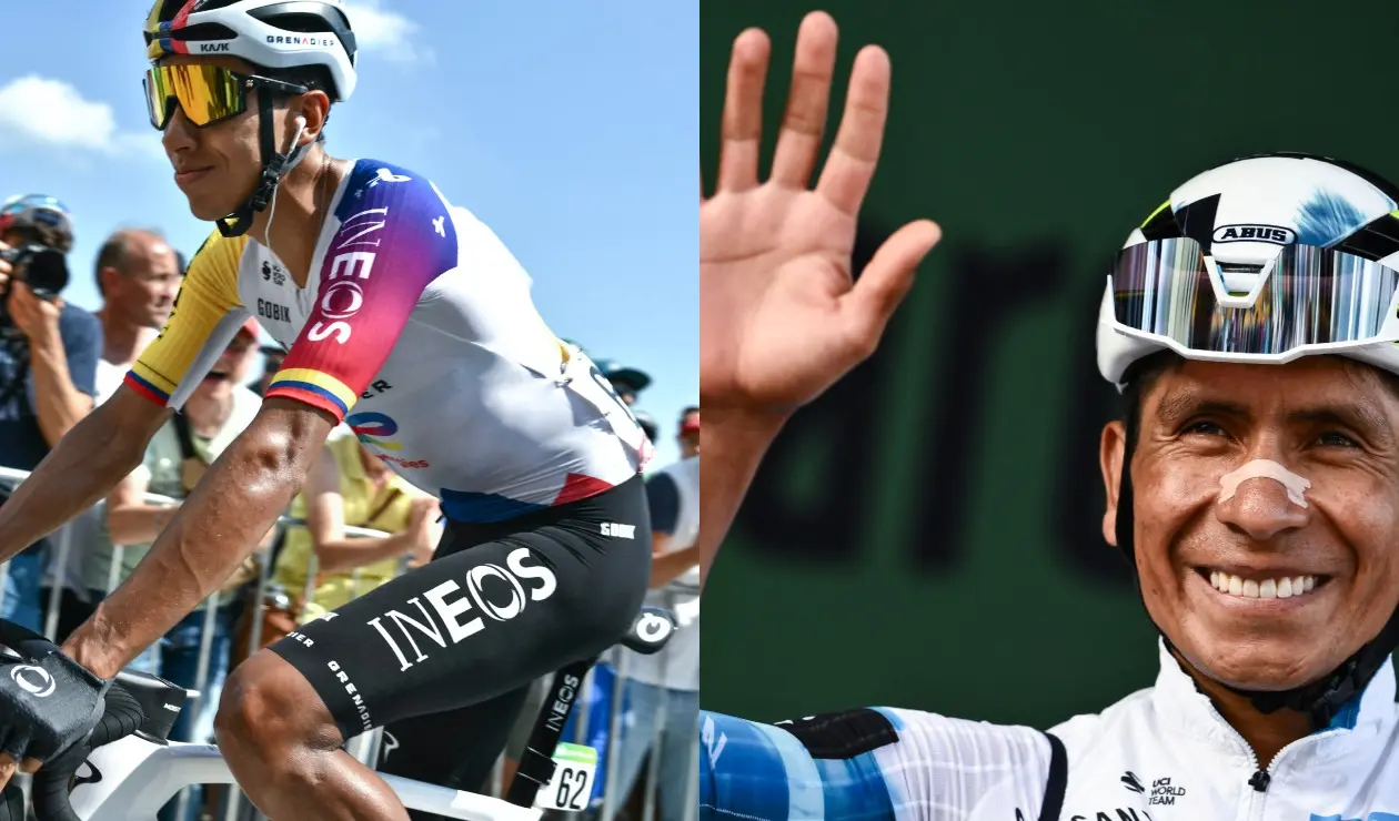 Egan Bernal y Nairo Quintana en Giro de Lombardía