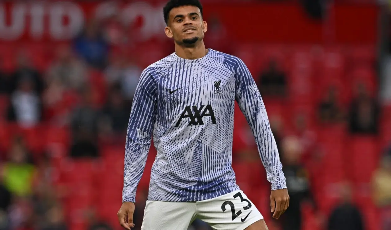 Luis Díaz en el duelo frente al Manchester United