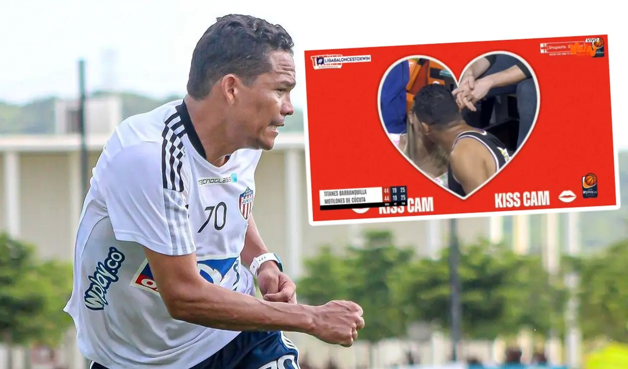 Carlos Bacca en la Kiss Cam Liga de Baloncesto