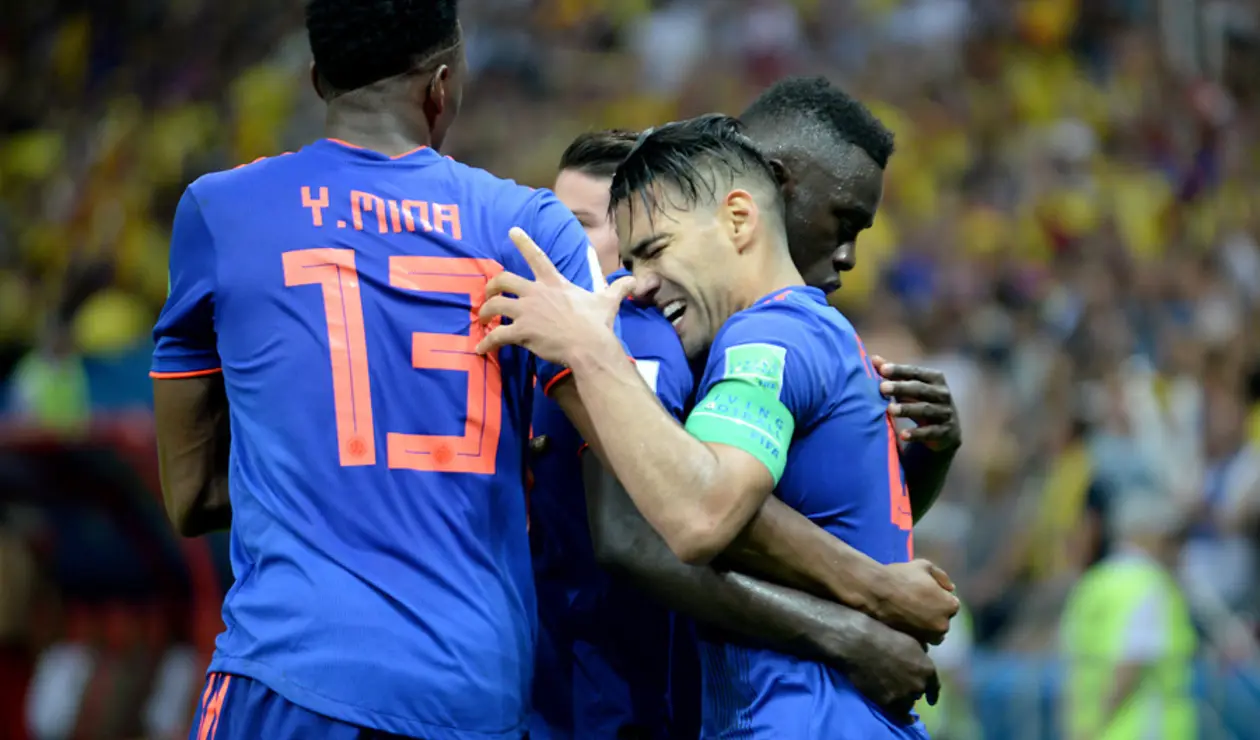 La Selección Colombia en el juego ante Polonia en Rusia 2018