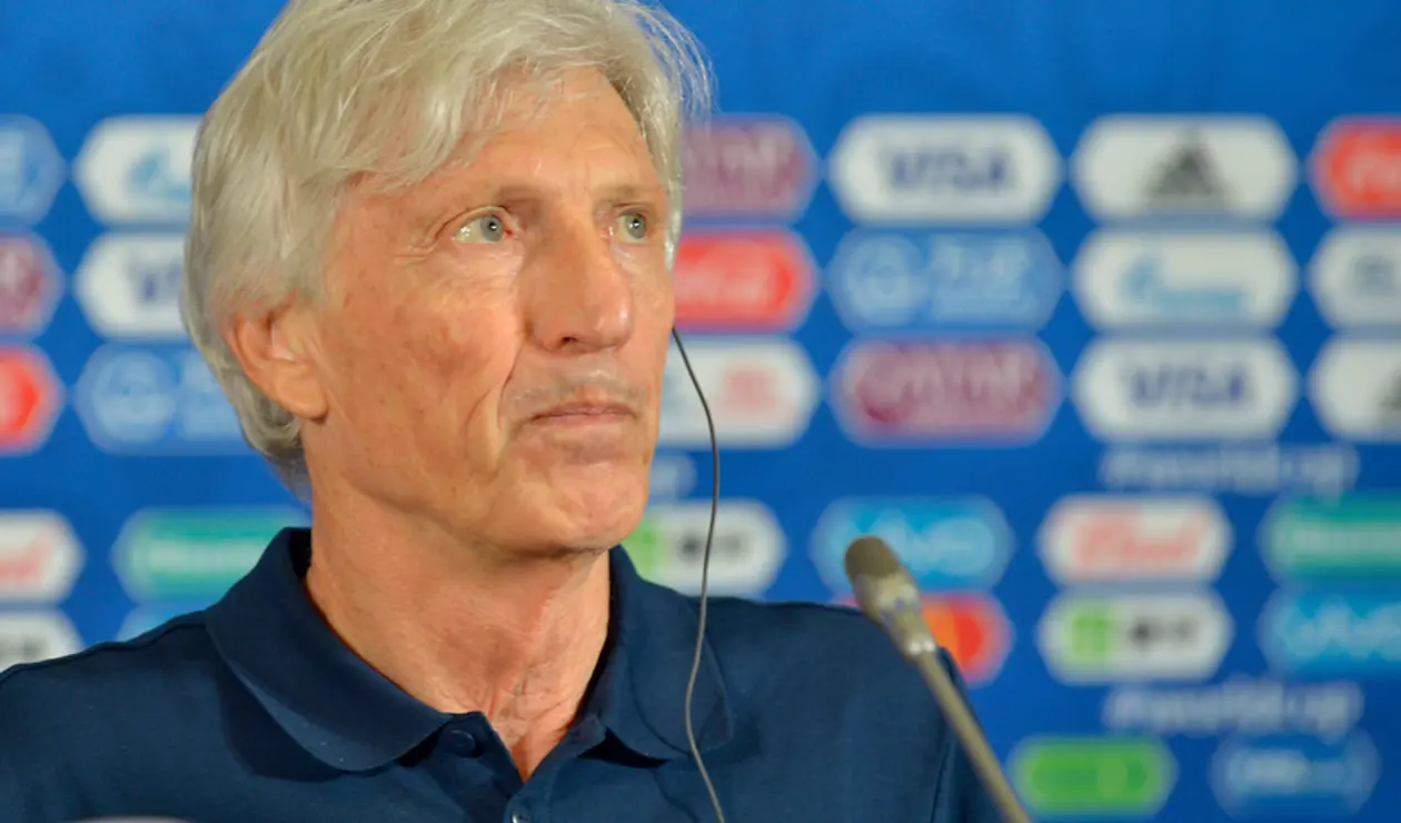 José Pékerman durante una rueda de prensa como técnico de Colombia en Rusia 2018