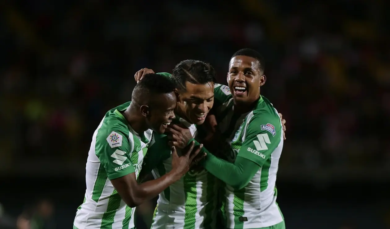 Yerson Candelo, Dayro Moreno y Jeison Lucumí de Atlético Nacional