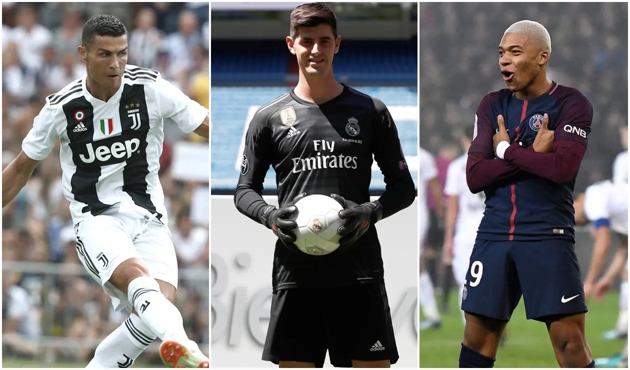 Cristiano Ronaldo, Thibaut Courtois y Kylian Mbappé