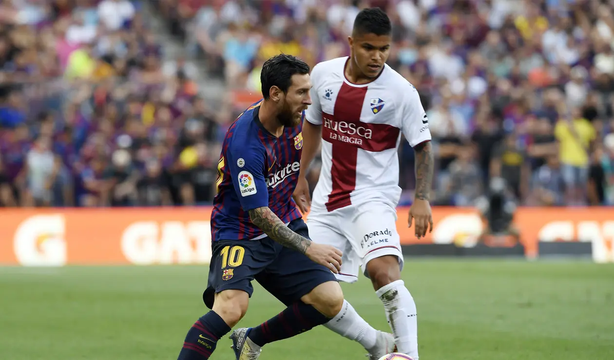 Juan Camilo 'Cucho' Hernández y Lionel Messi