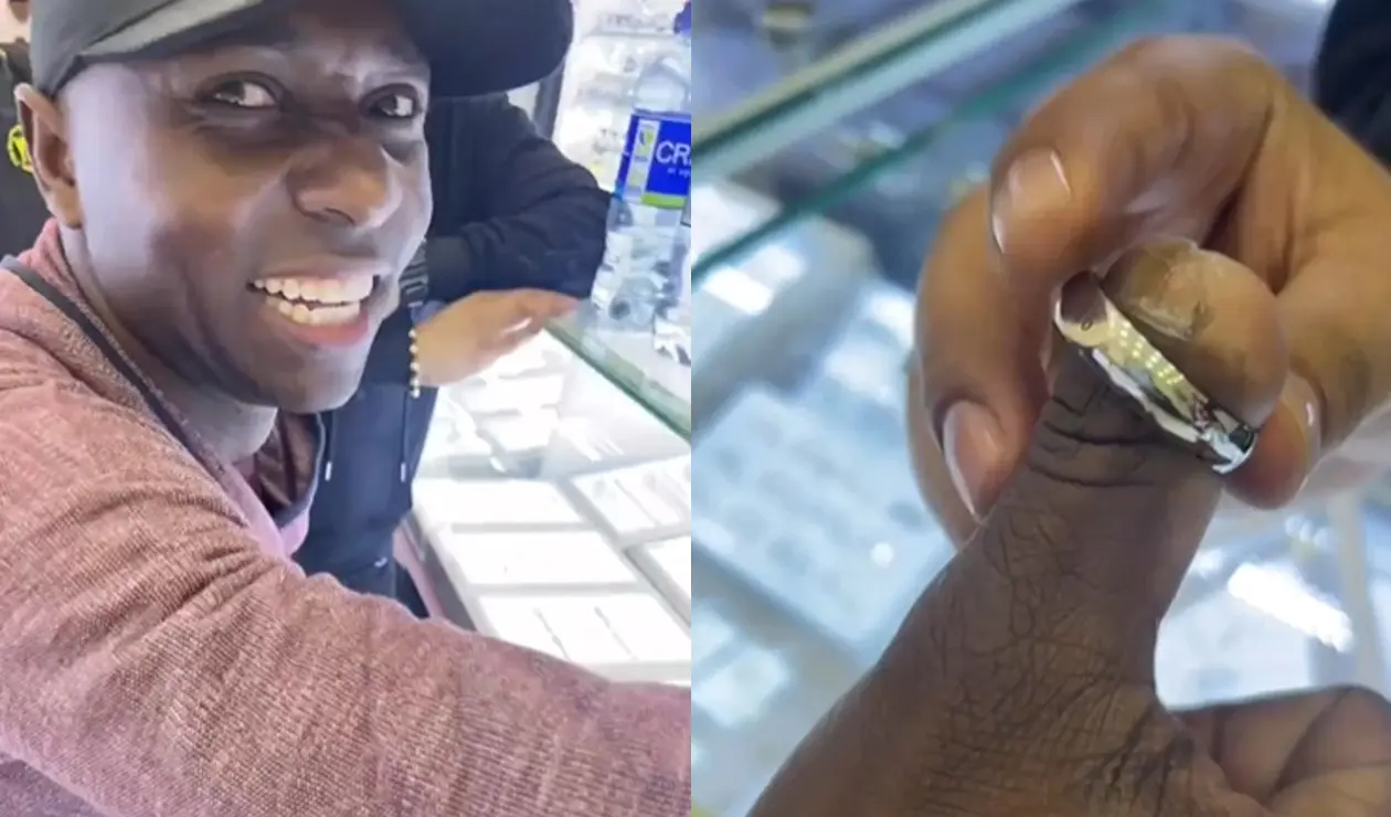Dedo de Pablo Armero con un anillo
