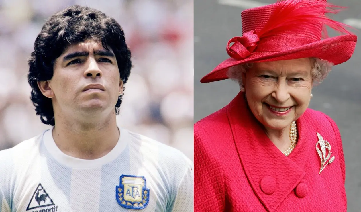 Diego Maradona - Reina Isabel II