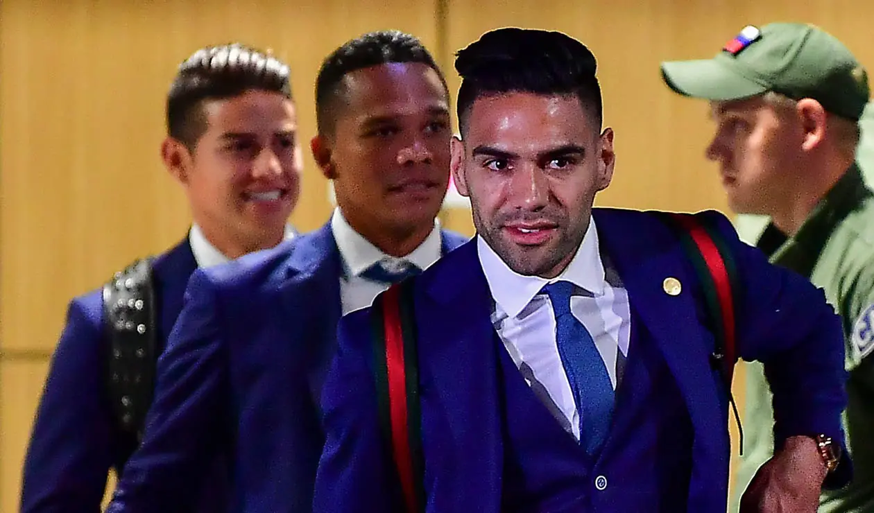 Falcao García llegando con la Selección Colombia a Kazán, sede de la 'tricolor' en el Mundial de Rusia
