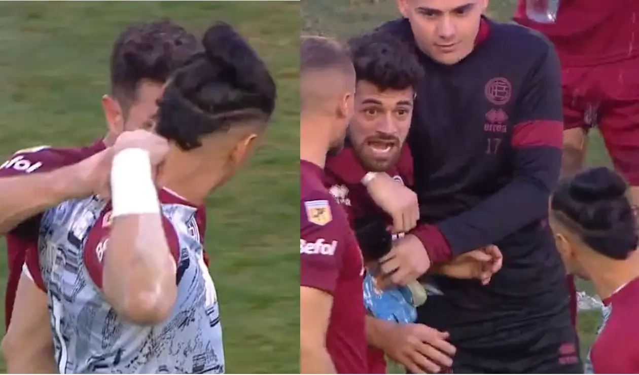 Ferrando Monetti pelea con Laucha Acosta.