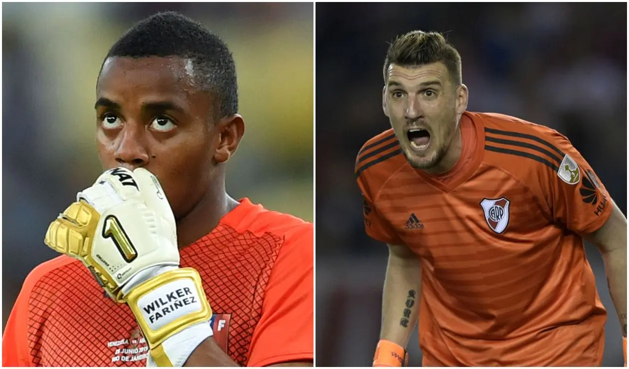 Wuilker Faríñez y Franco Armani