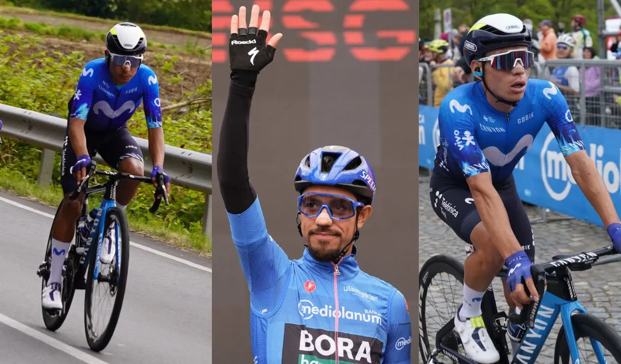 Nairo Quintana, Daniel Felipe Martínez y Einer Rubio