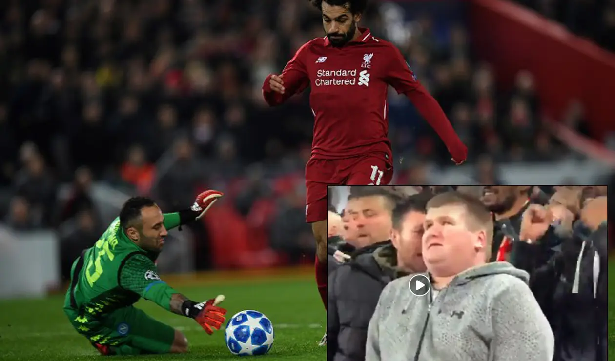 El momento en que Salah bate a Ospina para anotar gol (partido entre Liverpool y Nápoles)