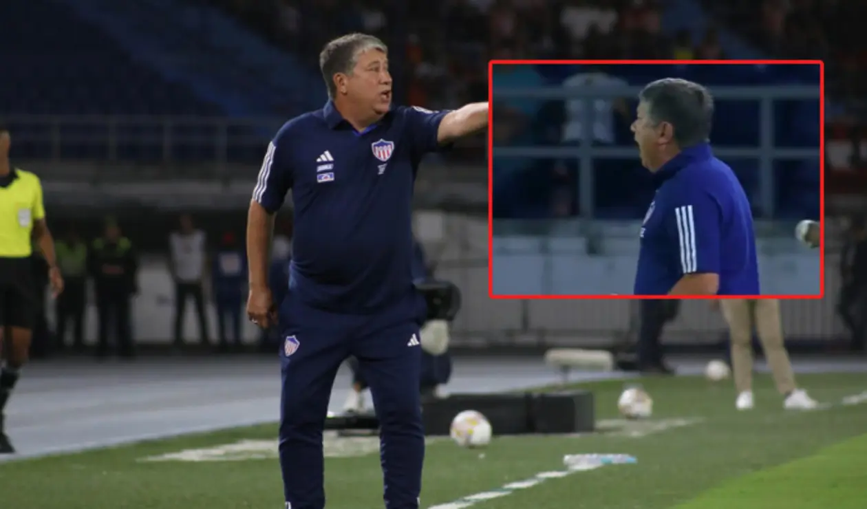 [Video] Bolillo perdió la paciencia con un jugador del Junior; pifias le volaron la piedra a Gómez