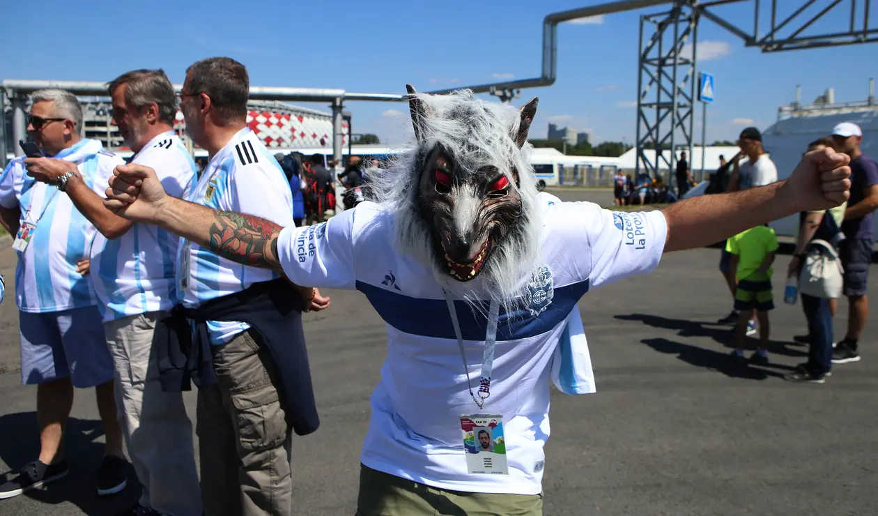Hincha de Argentina antes del partido ante Islandia en el Mundial