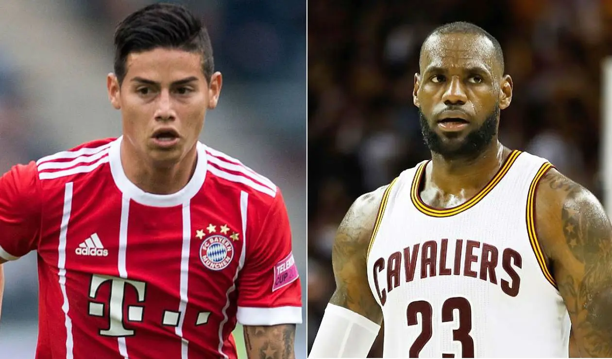 James Rodríguez y LeBron James, jugadores del Bayern Munich y los Lakers, respectivamente