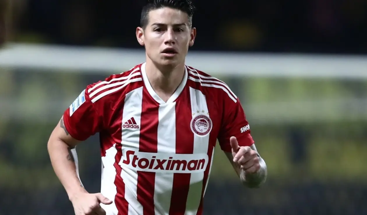 James Rodríguez en un partido del Olympiacos