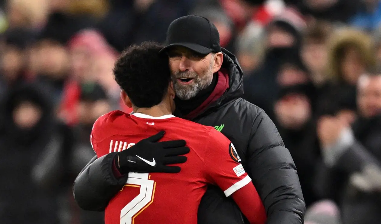 jurgen Klopp y Luis Díaz, Liverpool