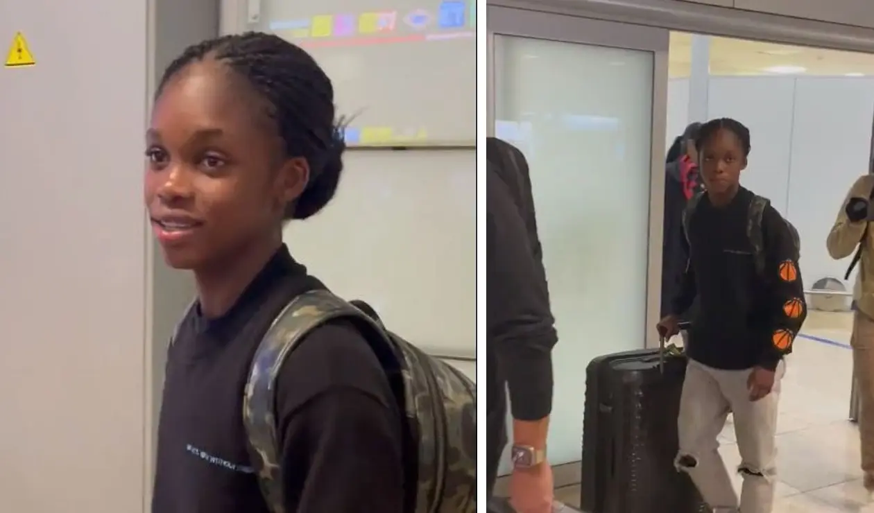 Linda Caicedo en su llegada a Madrid
